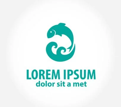 Fish abstract vector design logo template. Stock Illustration