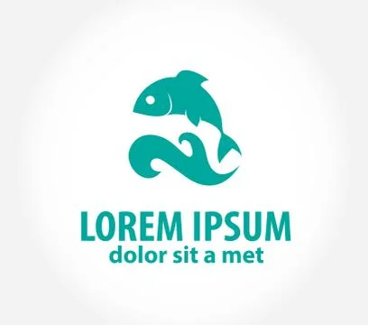Fish abstract vector design logo template. Stock Illustration