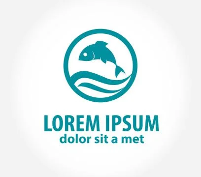 Fish abstract vector design logo template. Stock Illustration