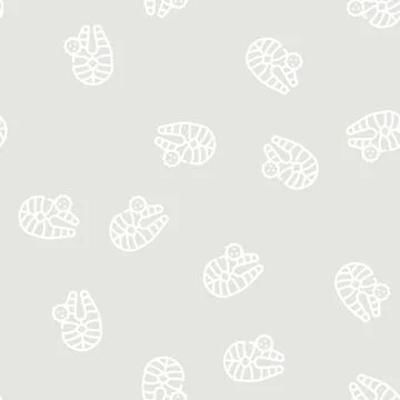 Fish allergy line vector seamless pattern flat Stockillustratie