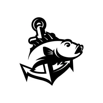 FISH AND ANCHOR Stock Illustration