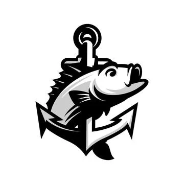 FISH AND ANCHOR VECTOR Stock Illustration