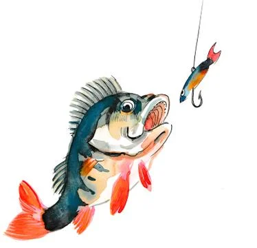 Fish and bait Stock Illustration