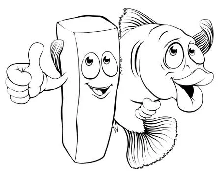 Fish and chips characters イラスト素材