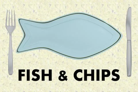 FISH and CHIPS concept Stockillustratie