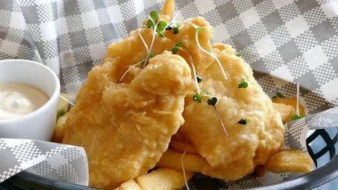 Fish and Chips Stock Footage 76274639