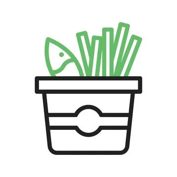 Fish And Chips icon vector image. Stock Illustration
