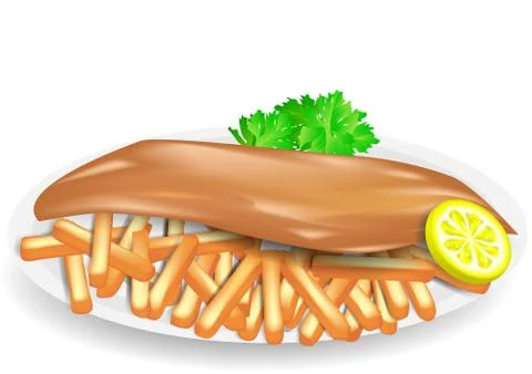 Fish and chips Stock Illustration