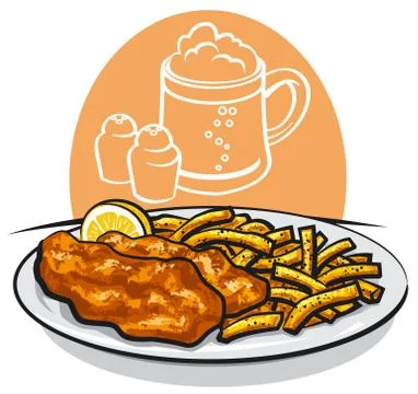 Fish and chips Stockillustratie