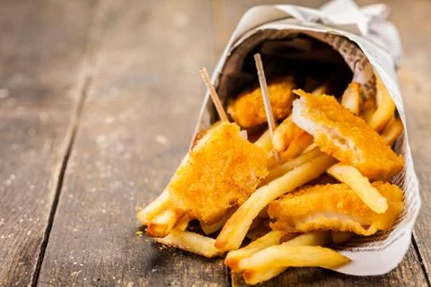 Fish and chips Stock Photos