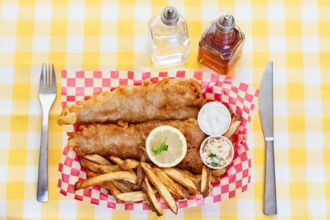 Fish and chips Stock Photos