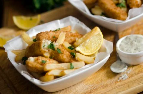 Fish and chips Stock Photos