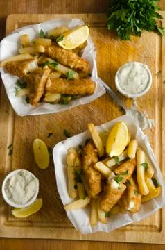 Fish and chips Stock Photos