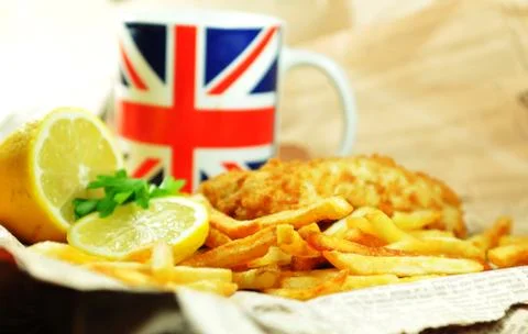 Fish and chips Stock Photos