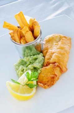 Fish and chips Stock Photos