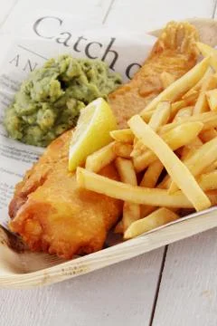 Fish and chips Stock Photos