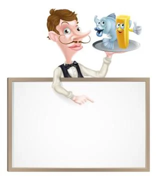 Fish and Chips Restaurant Signboard Stock Illustration