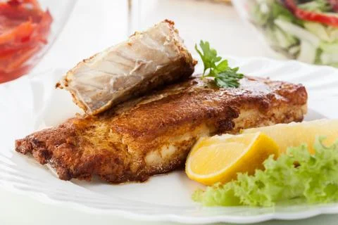 Fish and chips - selective focus Foto stock