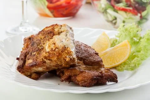 Fish and chips - selective focus Stock Photos