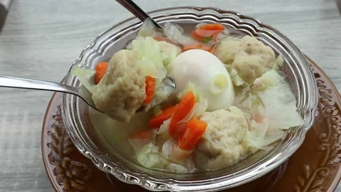 Fish and egg balls Video stock 269540008