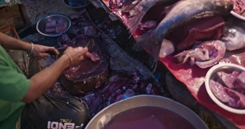 Fish And Fish Market Stock Footage 321832292