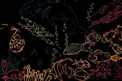 Fish and lights Stock Illustration