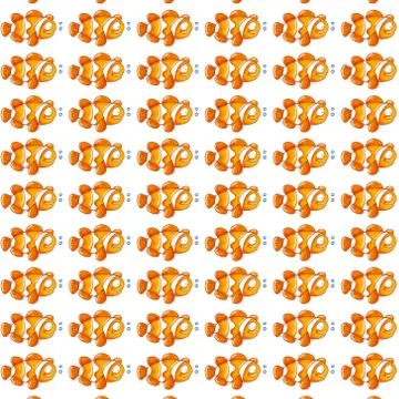 Fish and marine animals pattern of paper or fabric Stock Illustration