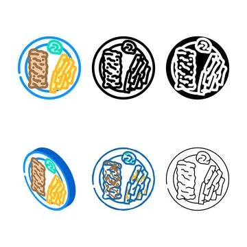 Fish and set chips sea cuisine color icon vector Stock Illustration