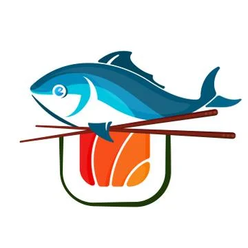 Fish and sushi vector Stock Illustration