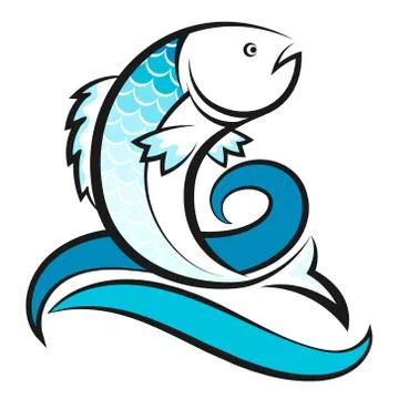 Fish and wave design Stock Illustration