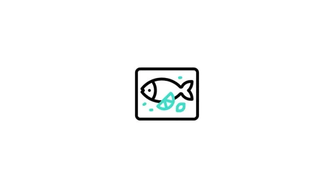 Fish Animated Icon Stock Footage 320200603
