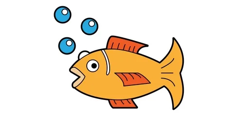Simple Cartoon Fish Illustration Royalty-Free Stock Image