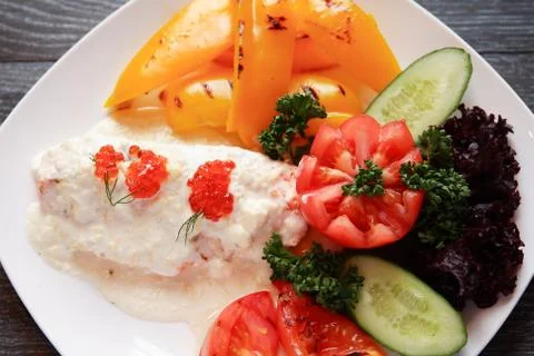 Fish Appetizer On Plate Stock Photos