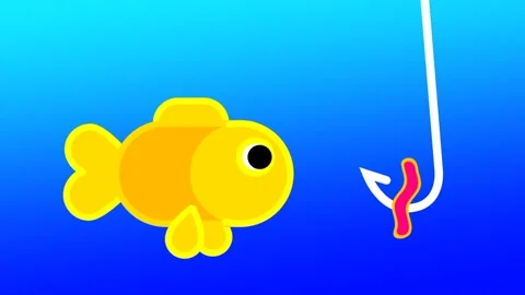 Fish Approaching Hook Stock Footage 335815775