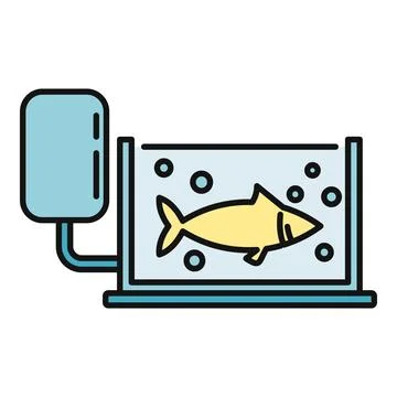 Fish in aquarium with external filter and bubbles Stock Illustration