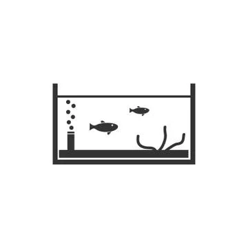 Fish aquarium icon flat Stock Illustration