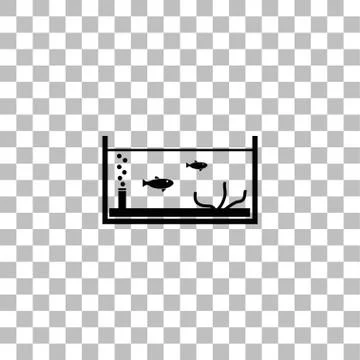 Fish aquarium icon flat Illustrazione stock