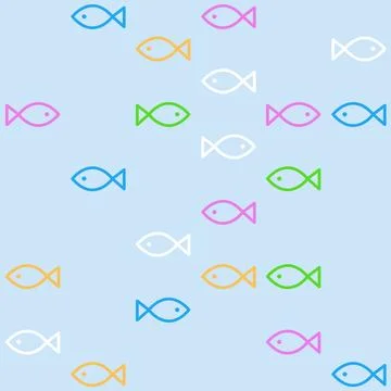 Fish aquarium - never ending pattern Stock Illustration