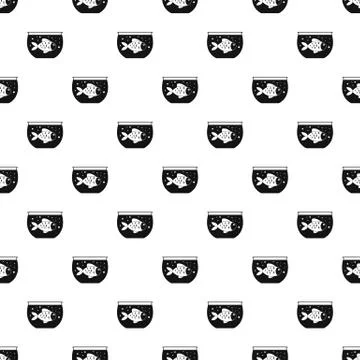 Fish aquarium pattern seamless vector Stock Illustration