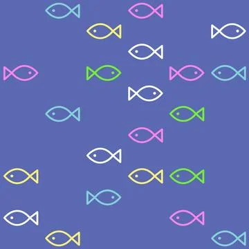 Fish aquarium - seamless pattern Stock Illustration