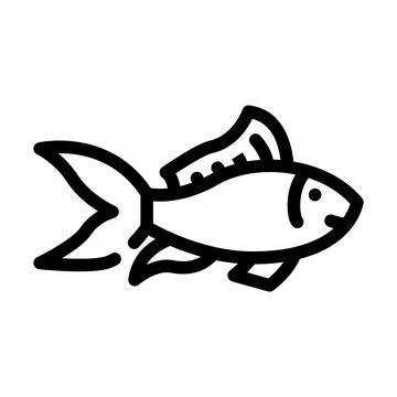 Fish aquatic line icon vector illustration Illustrazione stock