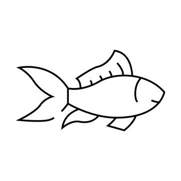 Fish aquatic line icon vector illustration Stock Illustration