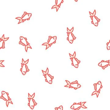 Fish aquatic vector seamless pattern Stock Illustration