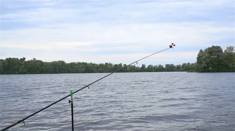 Fish are biting while fishing 스톡 동영상 41257280