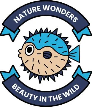 A fish with a background in the style of sign illustrations Stock Illustration