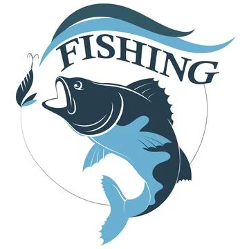Fish for bait and wave of water Stock Illustration