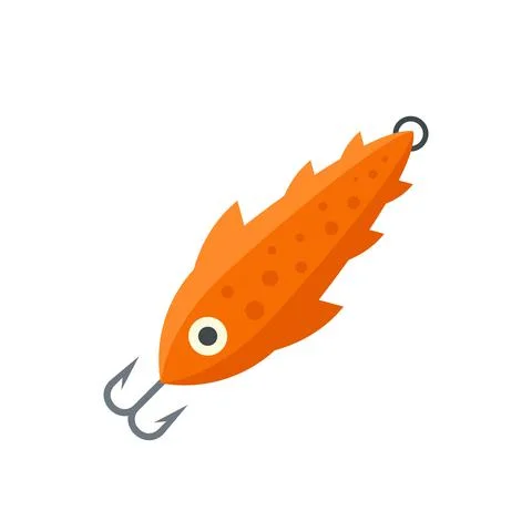 Fish bait diving icon flat isolated vector Stock Illustration