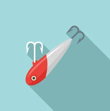 Fish bait lure icon, flat style Stockillustratie