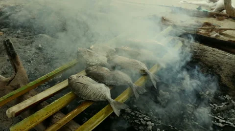 Fish barbecue Video stock 57177673