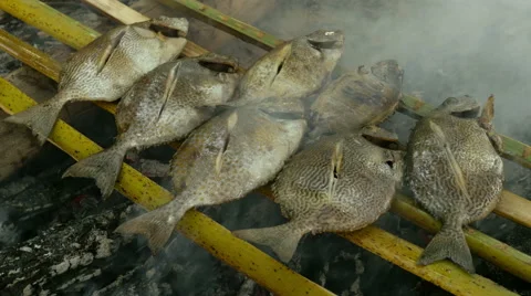 Fish barbecue Video stock 57192466
